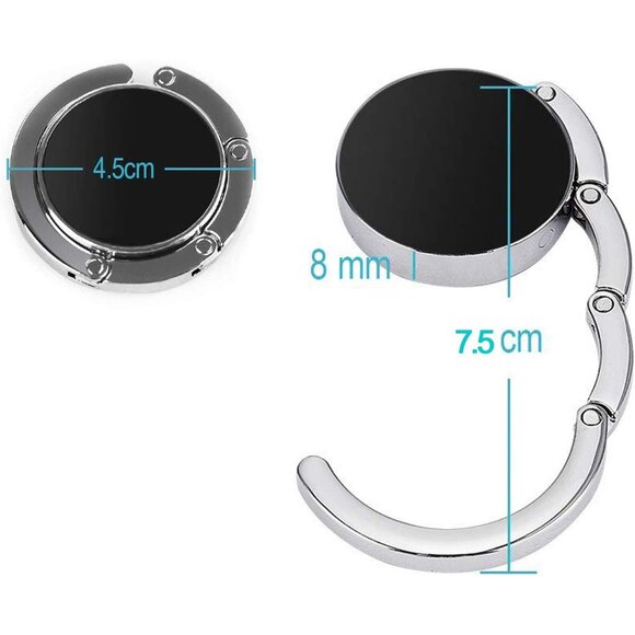 Foldable Marble Purse Hooks 6 Pack Womens Desk Hangers Portable Bag Holders - Picture 2 of 6